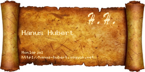 Hanus Hubert névjegykártya
